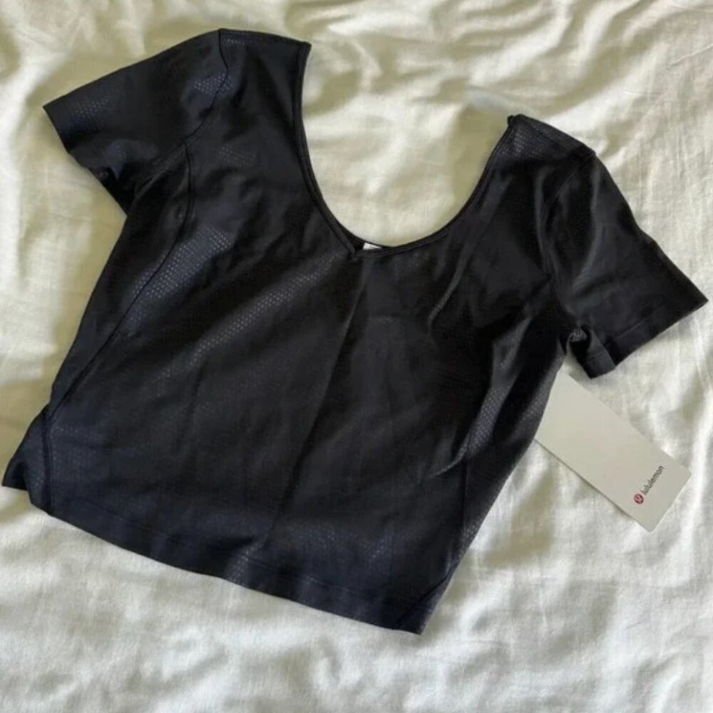 81 Lululemon Align T-Shirt Polka Squat Emboss Black - Picture 6 of 6